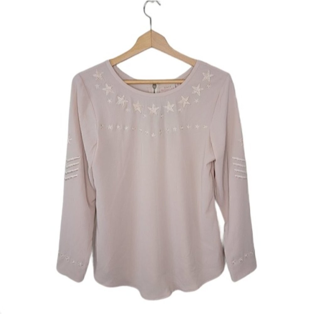 NWT Rungolee | Berlin Beige Star Embroidery Blouse Size Small